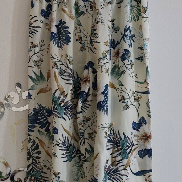 Summer Breezy Comfy No Brand Wide Leg Pants Elastic Beautiful Floral Print SMALL - Picture 12 of 13